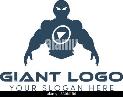 des logos géants comme le robot super-héros Illustration de Vecteur