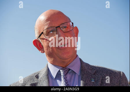 Glasgow, Royaume-Uni. 21 septembre 2019. Photo : Dr Cameron Marshall - Président de Waverley Excursions & Directeur de la navigation à vapeur Waverley Co. Le dernier bateau à vapeur de mer dans le monde recevra €1 millions de financement du gouvernement écossais pour l'aider à naviguer de nouveau, de la Culture, Fiona Hyslop, a annoncé le secrétaire. Le bateau à vapeur Waverley a été en opération depuis plus de 70 ans, le transport des millions de passagers à divers endroits à travers le Royaume-Uni, mais est actuellement hors service et a besoin d'urgence de nouvelles chaudières. Crédit : Colin Fisher/Alamy Live News. Banque D'Images