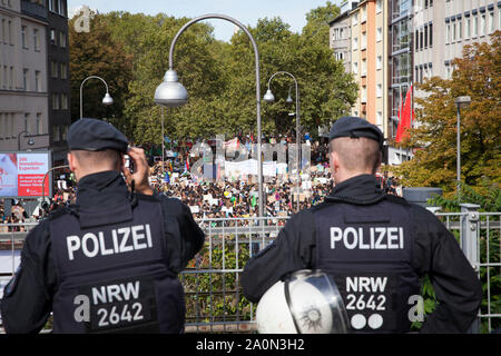 20 septembre 2019 - Cologne, Allemagne. Vendredi pour le climat futur grève. Journée mondiale d'action initiée par les jeunes appelant à un changement radical Banque D'Images