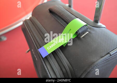 Exploitation d'assurance tag sur Suitcase Banque D'Images