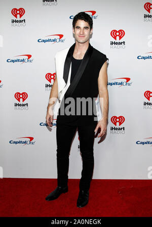 L'acteur Darren Criss arrive pour l'iHeartRadio Music Festival à la T-Mobile Arena de Las Vegas, Nevada le Vendredi, Septembre 20, 2019. Photo de James Atoa/UPI Banque D'Images