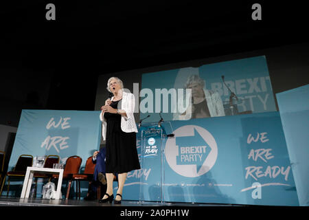 Newport, Pays de Galles, Royaume-Uni. Sep 21, 2019. Newport, Pays de Galles, Royaume-Uni, 21 septembre 2019. L'Eurodéputé Ann Widdecombe durant la partie Brexit Conférence au Théâtre de néon à Newport, Pays de Galles, une partie du tour d'événements d'un Brexit en Grande-Bretagne. Credit : Mark Hawkins/Alamy Live News Banque D'Images