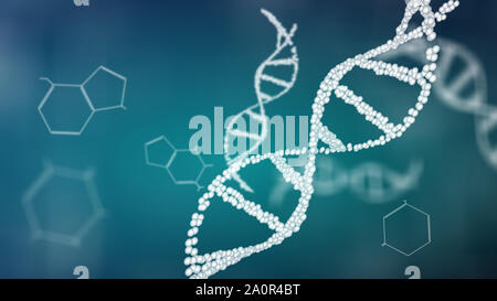 Structure de la double hélice d'ADN, d'animation et de poids moléculaire concept biologigical Banque D'Images