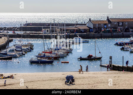 Lyme Regis côte sud uk Holiday Resort, le quartier historique du port de Cobb, dorset, England, UK, FR Banque D'Images