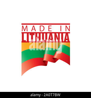 Drapeau de la Lituanie, vector illustration sur fond blanc Banque D'Images