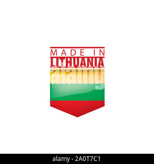 Drapeau de la Lituanie, vector illustration sur fond blanc Banque D'Images