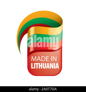 Drapeau de la Lituanie, vector illustration sur fond blanc Banque D'Images