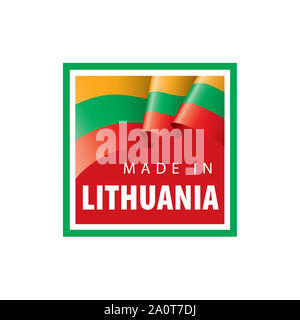 Drapeau de la Lituanie, vector illustration sur fond blanc Banque D'Images