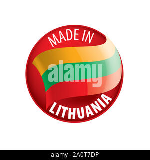 Drapeau de la Lituanie, vector illustration sur fond blanc Banque D'Images