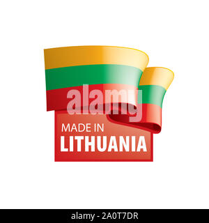 Drapeau de la Lituanie, vector illustration sur fond blanc Banque D'Images