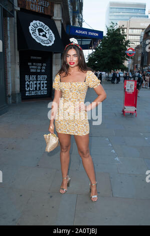 Vu arrivant pour Lucie Donlan Peng, lancement de cheveux Jin bo Droit, ville, Londres. Dorsett 21.08.19 comprend : Francesca où Allen : London, Royaume-Uni Quand : 21 août 2019 Source : WENN.com Banque D'Images