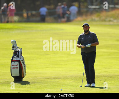 Virginia Water, UK. Sep 21, 2019. Shane Lowry lors du troisième tour du BMW PGA Championship, le tournoi de golf du Tour Européen à Wentworth Golf Club, Virginia Water, Surrey, Angleterre. Credit : España/Alamy Live News Banque D'Images