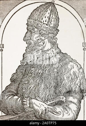 Portrait d'Ivan III. La lithographie du xixe siècle. Banque D'Images