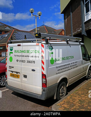 Deane Section Bâtiment van blanc, et Taunton Somerset Ouest District Council, du centre-ville, Taunton, Somerset, Angleterre, Banque D'Images