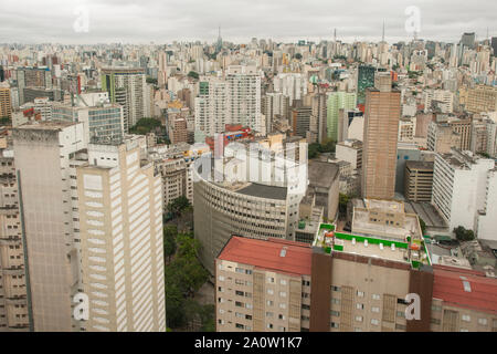 São Paulo vu de l'édifice Copan à São Paulo, Brésil. Banque D'Images