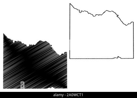 Wichita County, Texas (comtés au Texas, États-Unis d'Amérique,USA, États-Unis, US) map vector illustration, scribble sketch carte Wichita Illustration de Vecteur