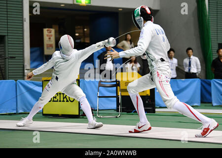 Gymnase du Parc Olympique Komazawa, Tokyo, Japon. Sep 21, 2019. Kazuyasu Minobe, 21 septembre 2019 - Escrime : Toutes le Japon d'Escrime l'épée masculine au gymnase du Parc Olympique Komazawa, Tokyo, Japon. Credit : MATSUO.K/AFLO SPORT/Alamy Live News Banque D'Images