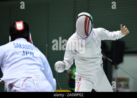 Gymnase du Parc Olympique Komazawa, Tokyo, Japon. Sep 21, 2019. Satoru Uyama, 21 septembre 2019 - Escrime : Toutes le Japon d'Escrime l'épée masculine au gymnase du Parc Olympique Komazawa, Tokyo, Japon. Credit : MATSUO.K/AFLO SPORT/Alamy Live News Banque D'Images