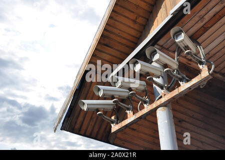 Caméra de sécurité urbaine et de la vidéo. La protection et la sécurité Banque D'Images