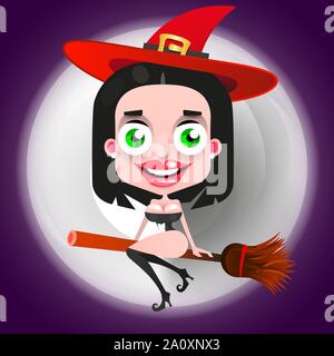 Halloween sorcière, Grand Design pour tout usage. Halloween Party Fun. Spooky Halloween Silhouette. Illustration de la conception. Illustration de Vecteur