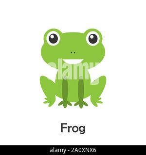 Grenouille dans un style cartoon, étang carte pour enfant d'âge préscolaire, activité pour enfants, vector Illustration de Vecteur