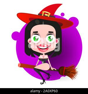 Halloween sorcière, Grand Design pour tout usage. Halloween Party Fun. Spooky Halloween Silhouette. Illustration de la conception. Illustration de Vecteur