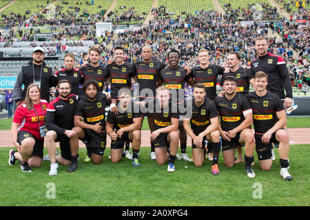 Munich, Allemagne. 22 Sep, 2019. Tournoi de rugby à VII de l'Oktoberfest à Munich le 21 et 22 septembre 2019. Credit : Juergen Kessler/Kessler-Sportfotografie/dpa/Alamy Live News Banque D'Images