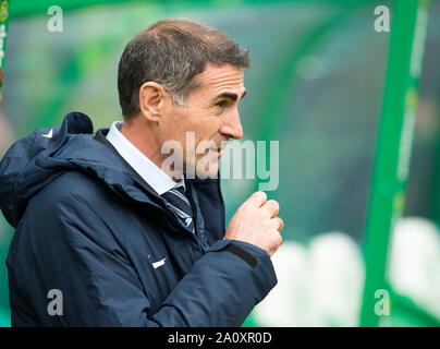 Kilmarnock manager Angelo Alessio avant le championnat écossais de Ladbrokes match à Celtic Park, Glasgow. Banque D'Images