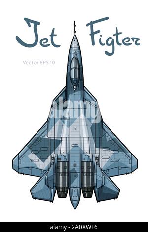 Les nouveaux avions de combat à réaction. Dessiner des vecteurs Illustration de Vecteur