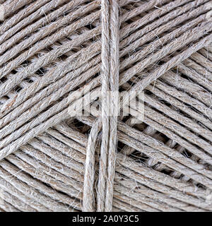 Cordon de jute enroulé sur roll Banque D'Images