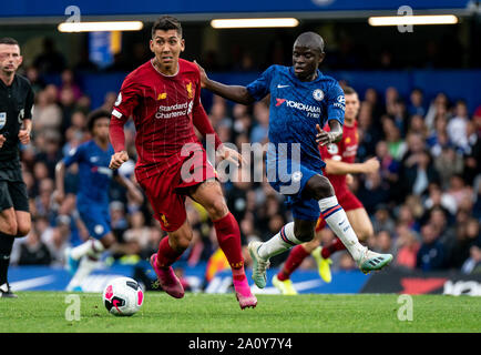 Londres, Royaume-Uni. 22 Sep, 2019. Roberto Firmino de Liverpool au cours de la Premier League match entre Chelsea et Liverpool à Stamford Bridge, Londres, Angleterre le 22 septembre 2019. Photo par Liam McAvoy/Premier Images des médias. Credit : premier Media Images/Alamy Live News Banque D'Images