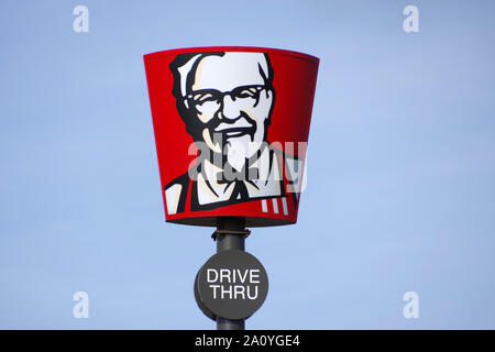 Le célèbre Colonel Sanders logo de KFC Restauration rapide Banque D'Images