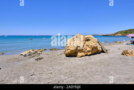 Capo San Marco Beach, plage sarde en Isthme de San Giovanni, Sinis Cabras, Oristano, Sardaigne, Italie Banque D'Images