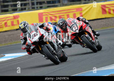 Sur le Briderwell Tommy Oxford Rapido Racing Moto Ducati toutes les images prises lors de la Ronde 5 du Championnat British Superbike 2019 à Circu Knockhill Banque D'Images