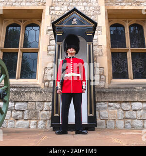 Soldat anglais garde côtière patrouillant à Londres Banque D'Images