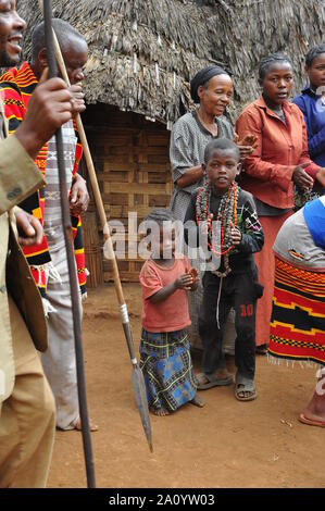 Fête de la tribu Dorze près du village d'Arba Minch Banque D'Images