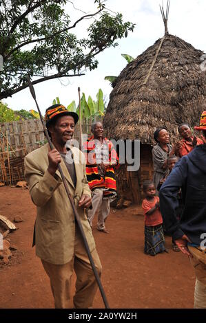 Fête de la tribu Dorze près du village d'Arba Minch Banque D'Images