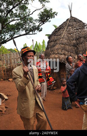 Fête de la tribu Dorze près du village d'Arba Minch Banque D'Images