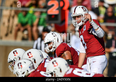 Stanford, Californie, USA. Sep 21, 2019. Au cours de la NCAA football match entre l'Oregon Ducks et le Stanford Cardinal à Stanford Stadium de Stanford, en Californie. Chris Brown/CSM/Alamy Live News Banque D'Images