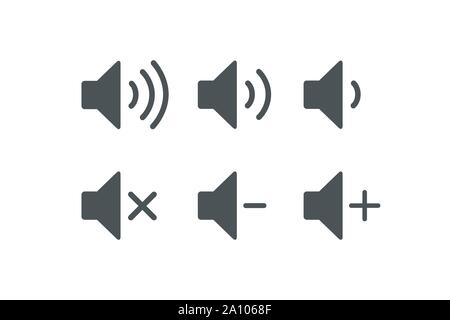 Vector illustration isolé sur fond blanc. Sound Music icons set. Icônes d'audio. Boutons du son. Illustration de Vecteur