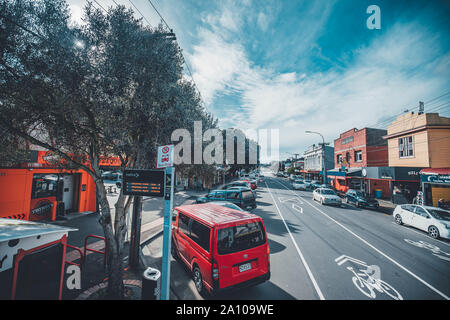 Wellington, Nouvelle-Zélande - Aug 23, 2019:Rue d'Adelaide Road Wellington, Nouvelle-Zélande Banque D'Images