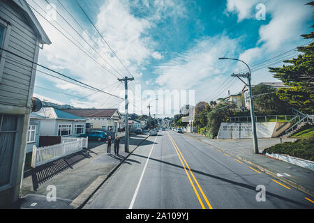 Wellington, Nouvelle-Zélande - Aug 23, 2019:Rue d'Adelaide Road Wellington, Nouvelle-Zélande Banque D'Images