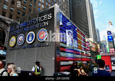 Forces armées des États-Unis de recrutement à New York City, USA Banque D'Images