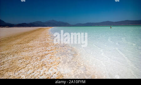 Le lac Assal (lac Salé), Djibouti Banque D'Images