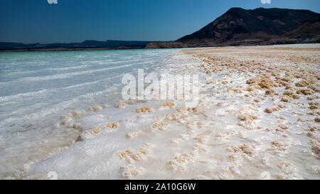 Le lac Assal (lac Salé), Djibouti Banque D'Images