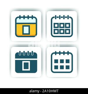 L'icône calendrier pour mobile, web et présentation avec télévision vecteur de couleur Illustrator Illustration de Vecteur