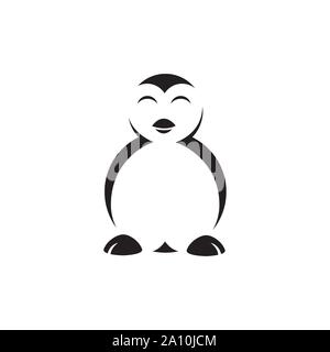 Simple noir et blanc logo pingouin symbole vecteur illustration. Illustration de Vecteur