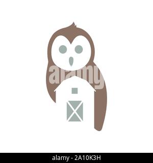 Owl et Farm barn Logo design inspiration illustrations vectorielles Illustration de Vecteur