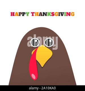 Joyeux thanksgiving day télévision style design poster vector illustration avec la Turquie et le texte. La Turquie avec plumes colorées d'oiseaux célébrer les jours fériés. Illustration de Vecteur