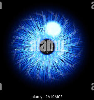 Abstract blue digital iris bleu Banque D'Images
